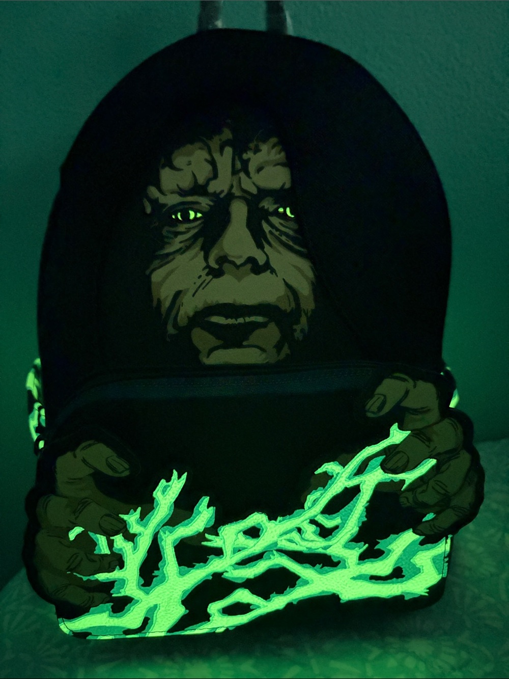 Loungefly Disney Death Star Wars Emperor Palpatine Lightning Glow In The Dark